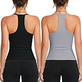 VELISDE Women Workout Tank Tops V Neck Racerback Going Out Ribbed Basic Slim Fit Yoga Gym Shirts 2025 Summer Camisole