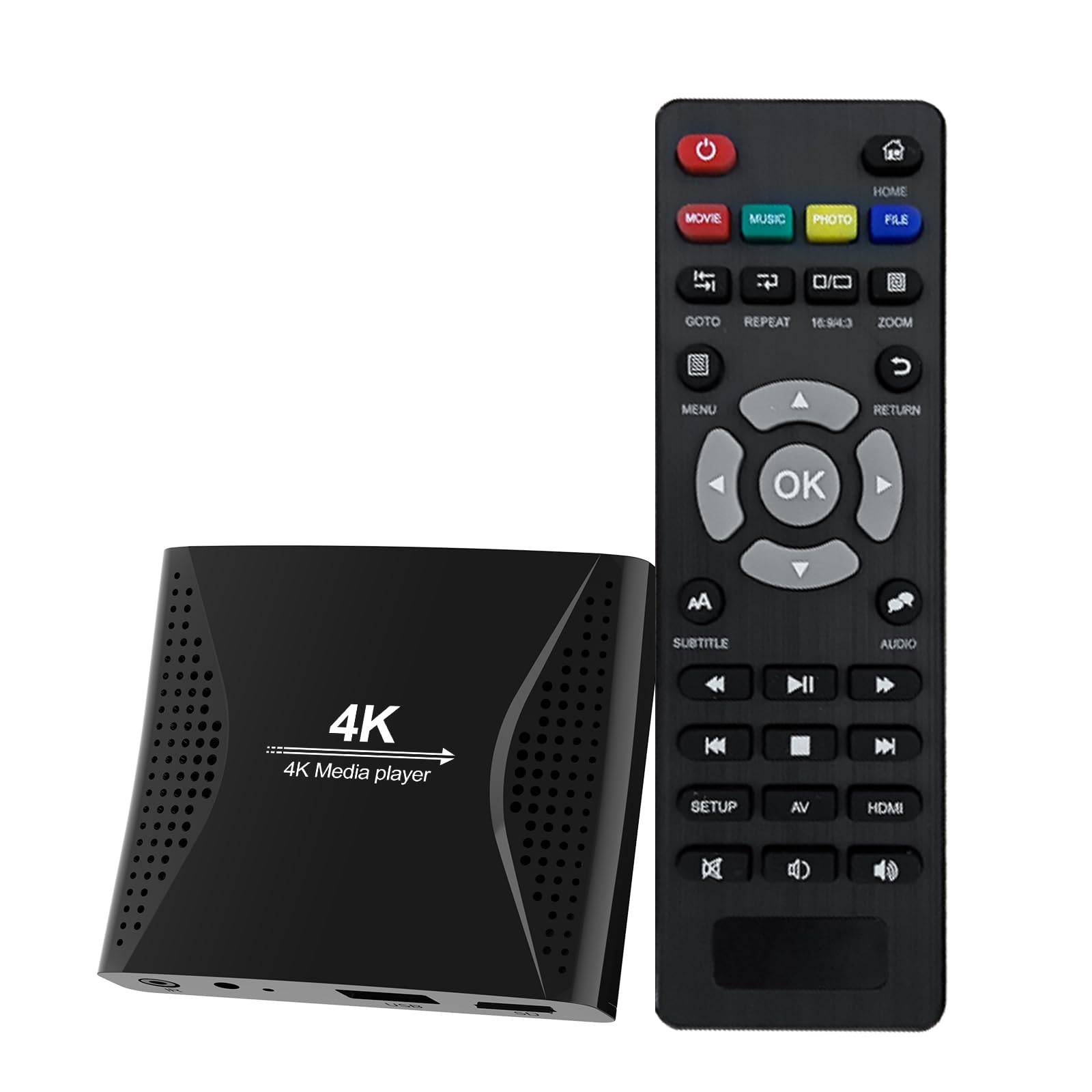 ZUMKUNM 4K Ultra-HD Digital Media Player – Auto Play & Loop USB & MicroSD, No Wi-Fi Required, Supports USB up to 8TB & MicroSD 1TB, HDMI 4K H.265 Media Player for Displays & Signage