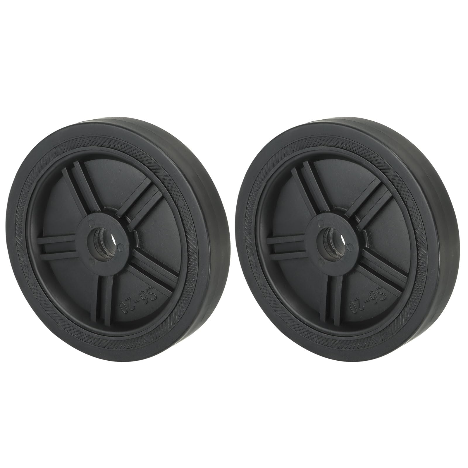 PATIKIL 6" Air Compressor Wheels, 2 Pack Universal Air Compressor Wheel Replacement Part Air Compressor Replacement Wheels with 0.8" Dia Hole for Easy Mobility, Black