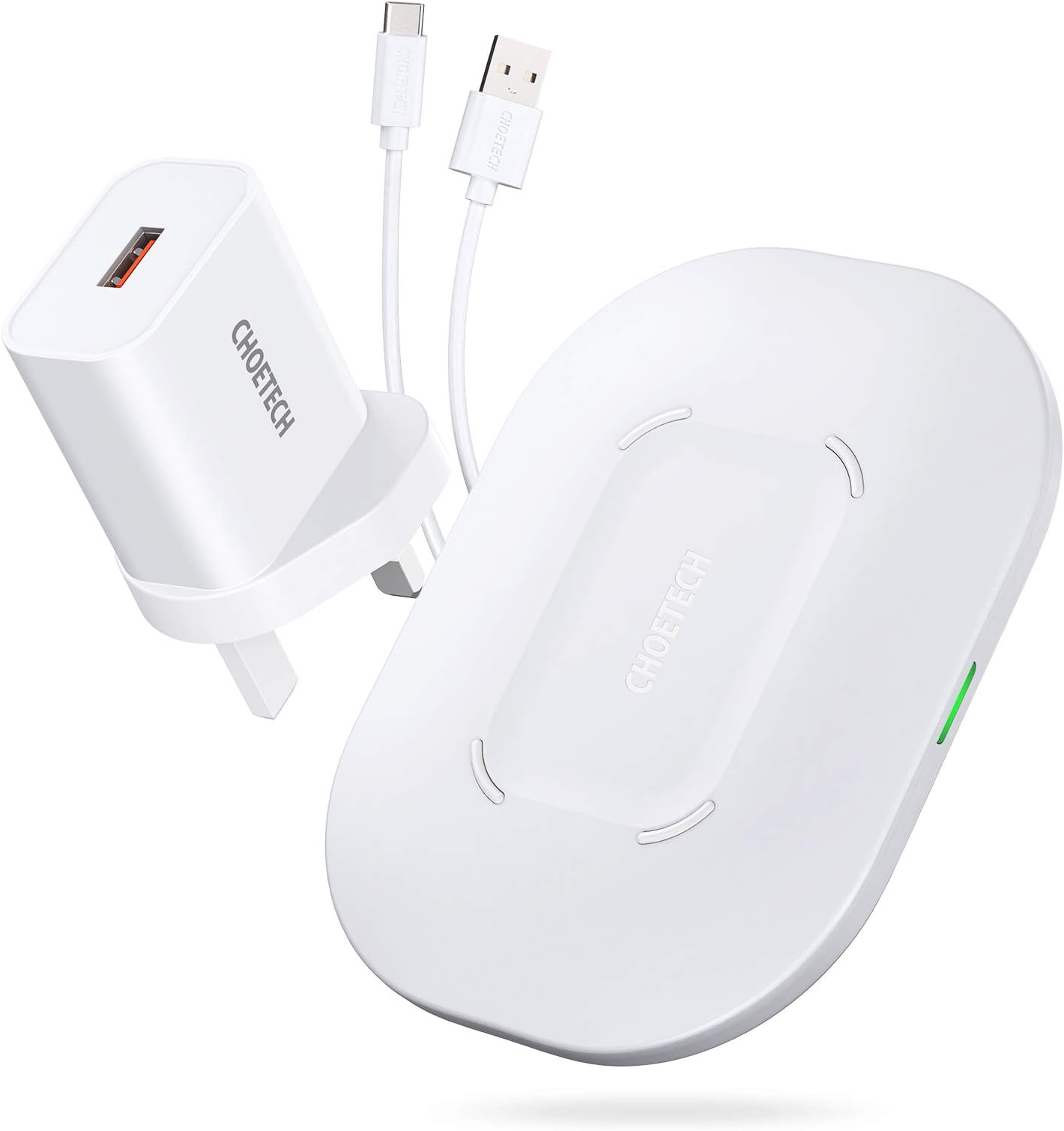 CHOETECH 15W/10W/7.5W Wireless Charger with QC 3.0 Adapter, Qi Fast Wireless Charging Pad for iPhone 12 Pro Max/12 Mini/11 Pro/XR/XS, 10W for Galaxy Note 20/Note 10/S20/S10/S9, HUAWEI, 15W for LG,Sony