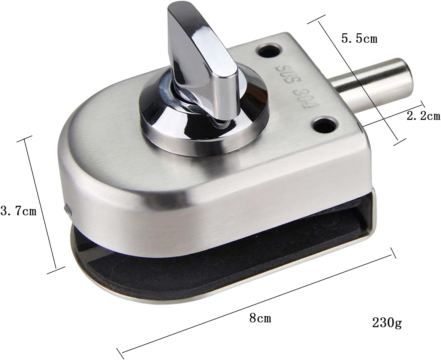 Spotact Stainless Steel Glass Door Lock Floor Latch Lock Bolt Ground Lock for Bathroom Toilet Shop Glass Doors - Image 3