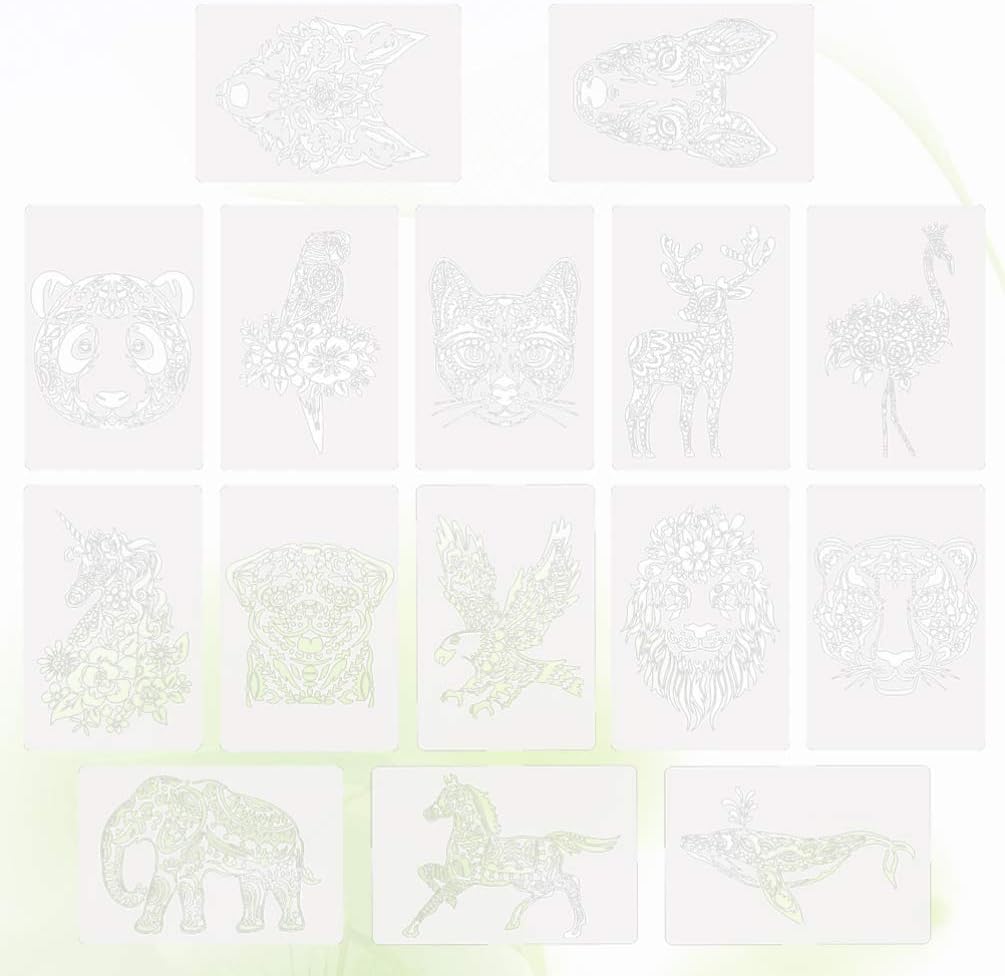 Artwork Exceart 15pcs Animal Drawing Stencils Diy Hollow Out Plastic Painting Templates Early School Education Toy For Kids Children Home Vadodarandt Com