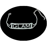 Hopodix Rhinestones Choker Necklace GLAM Letter Choker Sparkly Crystal Necklace Chain Collar Chokers Valentine gifts for Women Valentine jewelry