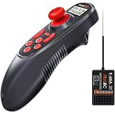 HOTRC DS-600 6CH 2.4G RC Transmitter w/ 6CH Receiver for Crawler Tank Boat | one-hand，cruise lock, tank mix, fail-safe