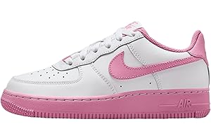 Nike Air Force 1 Low Grade School Lifestyle Shoes (White/Flamingo/Pink) (IB4411-100, Pink/White)