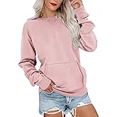 Ovanviso Womens Long Sleeve Sweatshirt Casual Crewneck Cute Pullover Tops Lightweight Sweatshirt with Pocket 2026