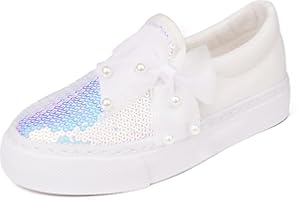Toandon Toddler Kids Girls Sparkle Slip On Walking Shoes Age 2-10