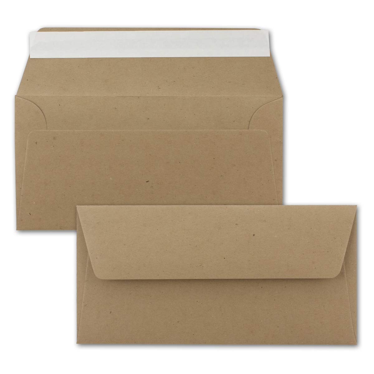 Neuser Ecological Kraft Paper Card and Envelope Set Sand Brown – 30 100 Umschläge 02 DIN Lang-Umschläge-Haftklebung