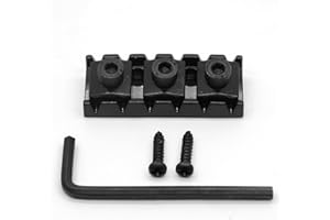 harpfeas 43mm Guitar Metal Locking Nut String Lock for Floyd Rose Style Electric Guitar Tremolo Double Lock System (Black)