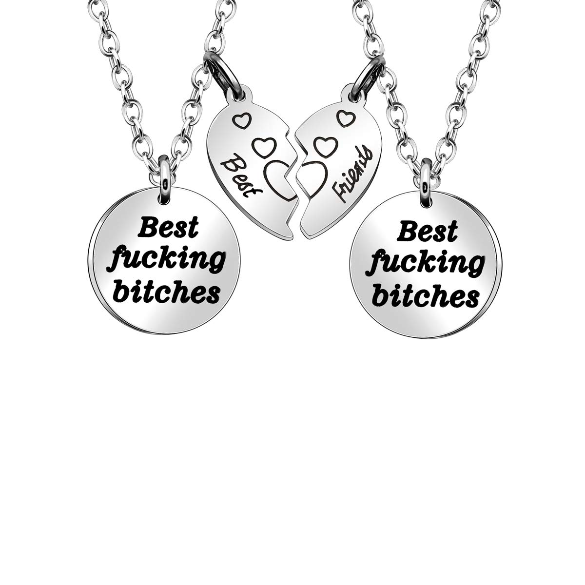 JJIA Best Friend Necklaces for 2, Friendship Necklace with Broken Heart Pendant Christmas Birthday Gifts