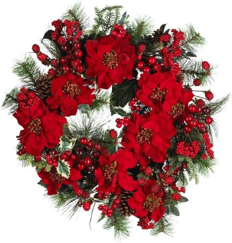 24in. Poinsettia Wreath