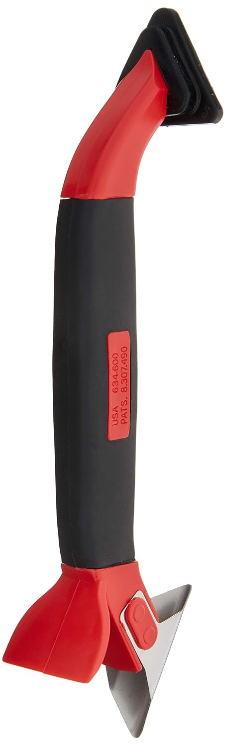 Amazon Basics 3-IN-1 Caulk Tool for Removal and Application, Black, red, Pack of 1 - Image 3