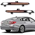 KEEGTBOX LED Rear Bumper Light Reflector Brake Tail Sequential Flash Turn Signal Lamp Compatible with Honda Accord 2018 2019 2020 2021 Plug and play (Rear Bumper Lights)
