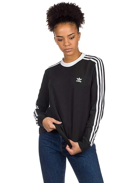 adidas Originals Longsleeve Damen 3 STR LS Tee DV2608 Schwarz