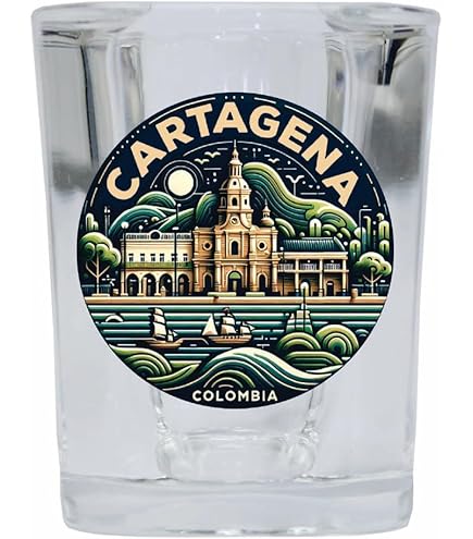 Verre à Shot Colombie Cobalt Blue - Souvenir Rare - 5,7 Cm De Haut - 4,6 Cm De Diamètre - World By Shotglass