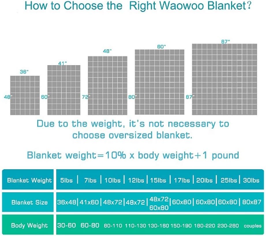 Waowoo Adult Weighted Blanket Queen Size（15lbs 60"x80"） Heavy Blanket with Premium Glass Beads, (Dark Grey): Home & Kitchen