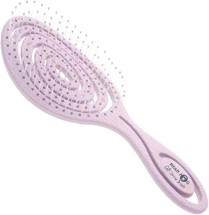 Head Jog 08 Paddle Brush Straw Eco Detangling Soft Bristles Wet Dry Hair