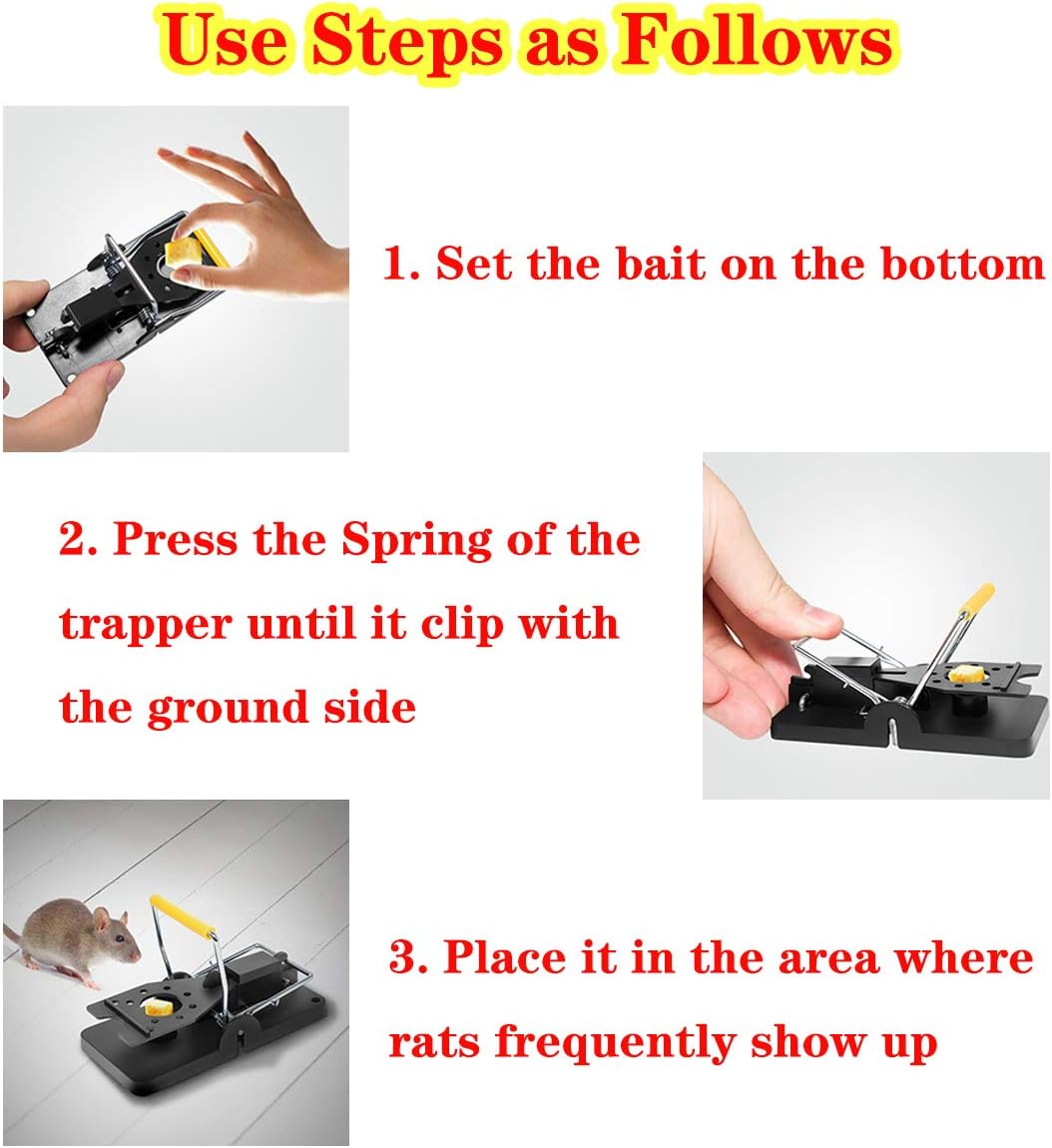 DMSELL 4 Pack Large Mouse Traps, Reusable Rat Traps That Kill Instantly for Indoors and Outdoors Safe for Family and Pets - Image 4