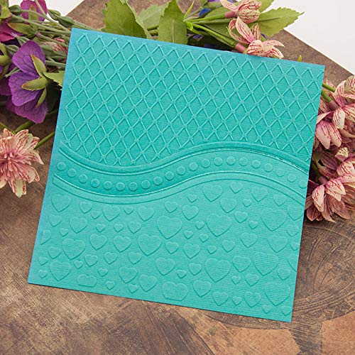 Kwan Crafts Heart Plastic Embossing Folders for Card Making Scrapbooking and Other Paper Crafts