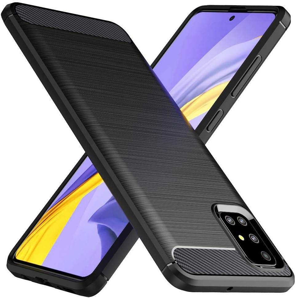 Peakally Samsung Galaxy S20 Plus Case, Black TPU Cover Phone Case [Carbon Fiber Texture] Phone Protectors for Samsung Galaxy S20 Plus-Black