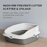 Vivo Technologies Cat Litter Tray Box Open Top with Free Scoop Dark Grey view 5