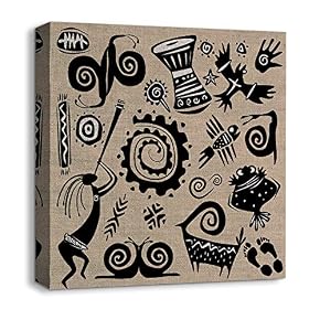 Canvas Wall Art African Culture Pattern...