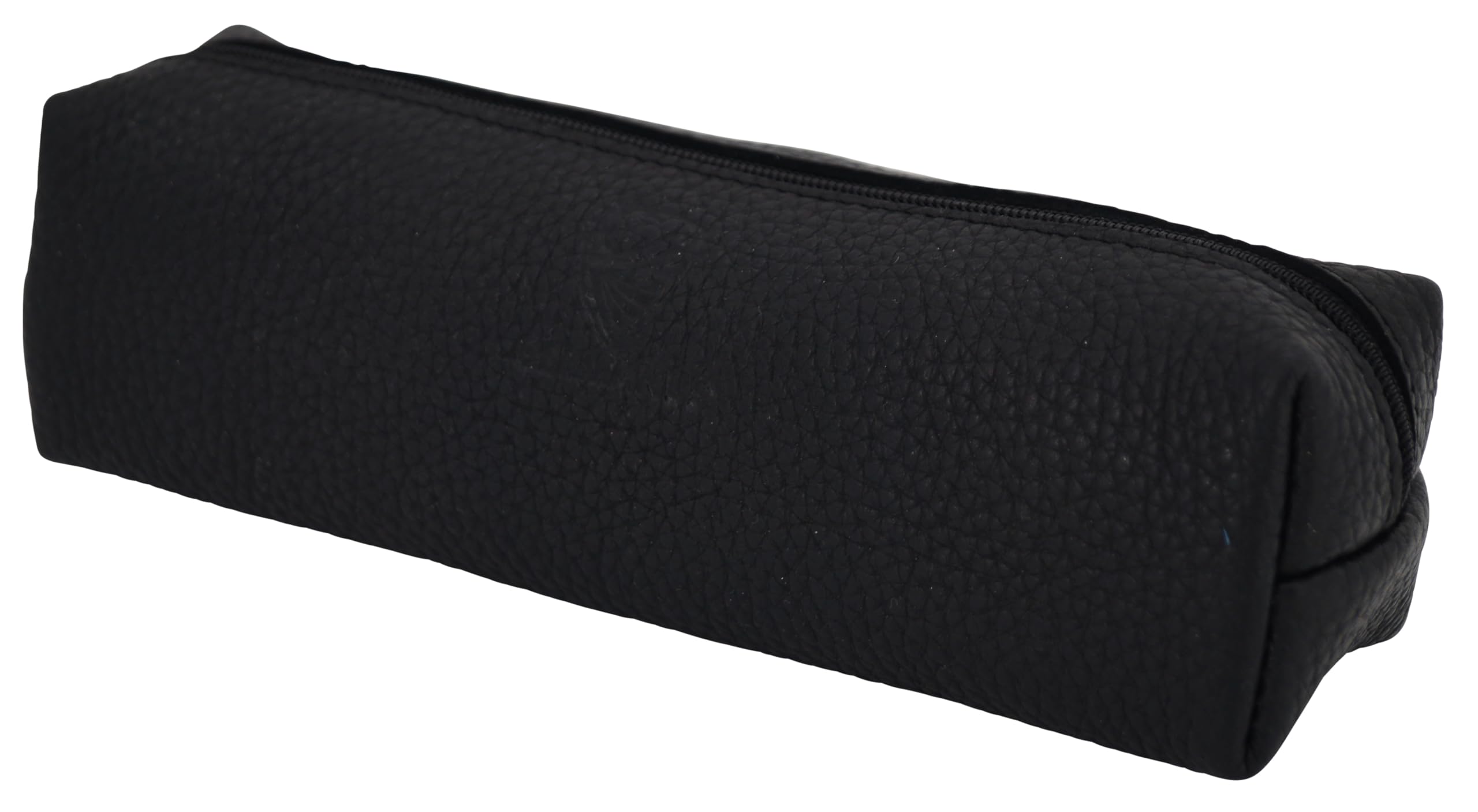 GERMANUS Leather Pencil Case - Made in EU, Black Nappa, School Bag Set