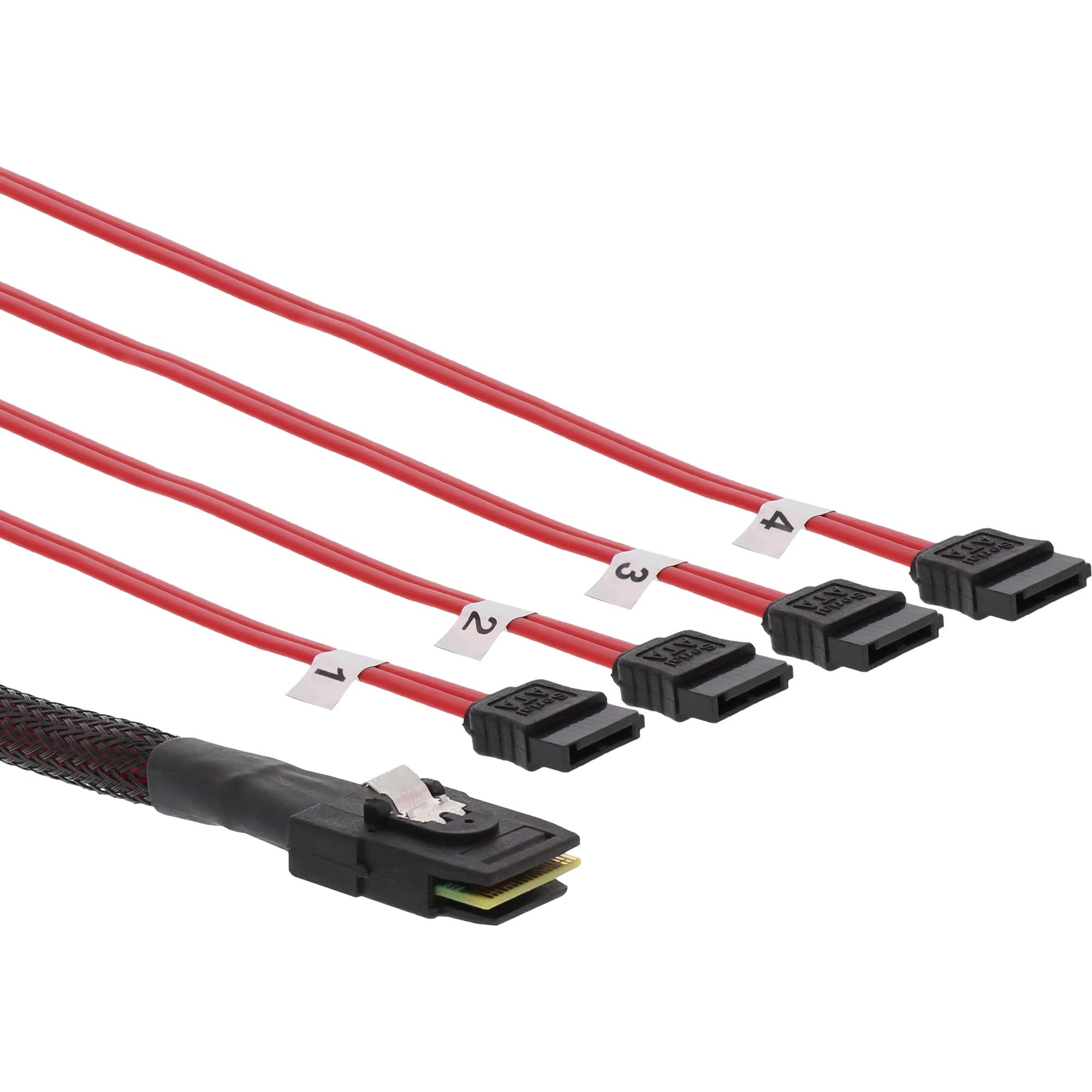 InLine 27610 Mini SAS Cable SFF8087 to 4x SATA Crossover OCF 0,75 m