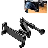 ekurfos Car Headrest Tablet Holder, 3-in-1 Extension Arm Rear Seat Phone Mount, 360-degree Rotation Holder for Horizontal &amp; Vertical Screen, Universal for Most Phones &amp; Tablets &amp; Devices (Black)