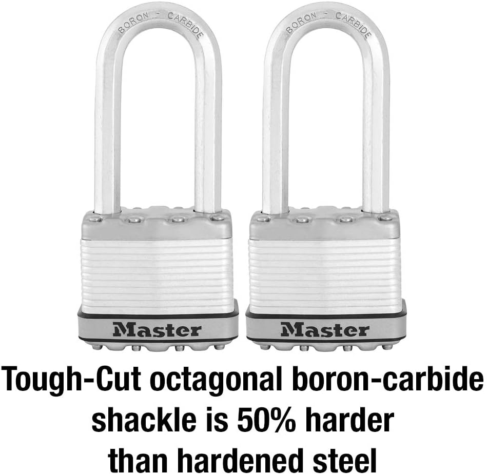 Master Lock M5XTLJ Magnum Laminated Steel, Twin Pack Keyed Padlock, 2 Pack, 2 Count - Shelving Hardware - 