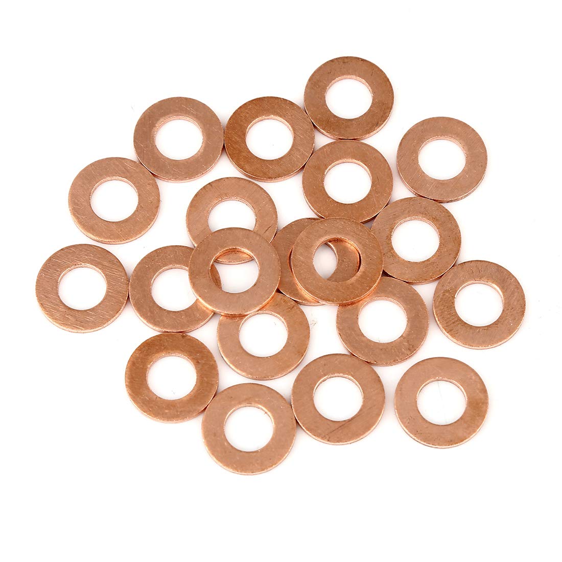 X AUTOHAUX Copper Washer Flat Sealing Gasket Ring for Car 8 x 16 x 1.5mm 20pcs