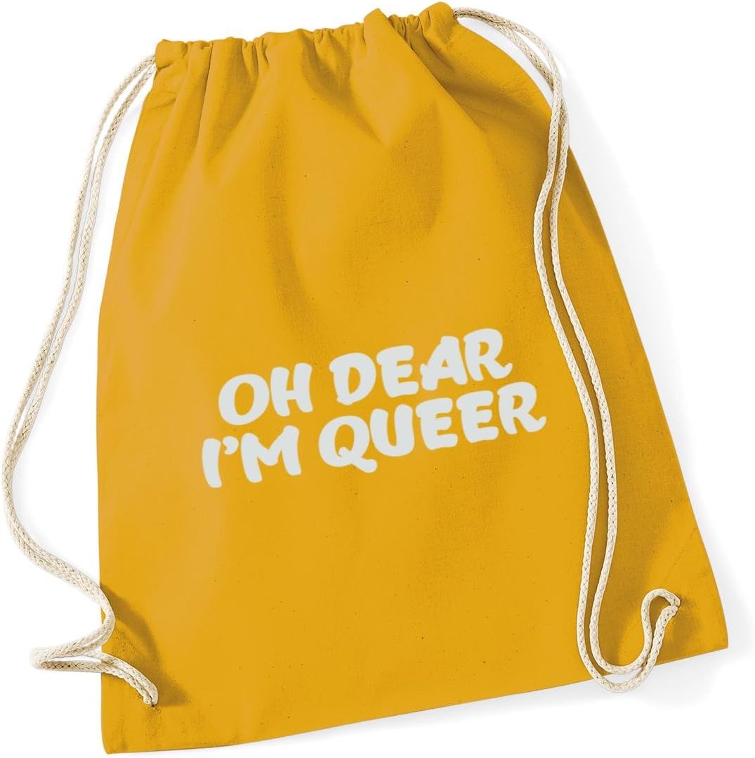 HippoWarehouse Oh Deer, I'm Queer Drawstring Cotton School Gym Kid Bag Sack 37cm x 46cm, 12 litres