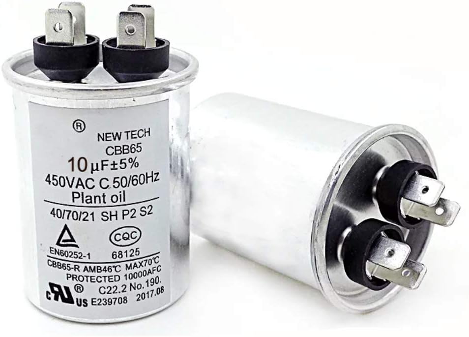 CBB65 10uF Motor Running Capacitor Start Capacitor for Air Conditioner 50/60Hz 5% AC 450V/370V/250V
