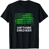 Software Engineer American Flag Coding T-Shirt