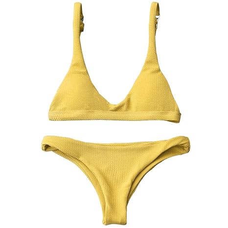 ZAFUL Damen Bikinis Triangle Bikini Set Badeanzug Push-up Bademode Swimsuit Swimwear