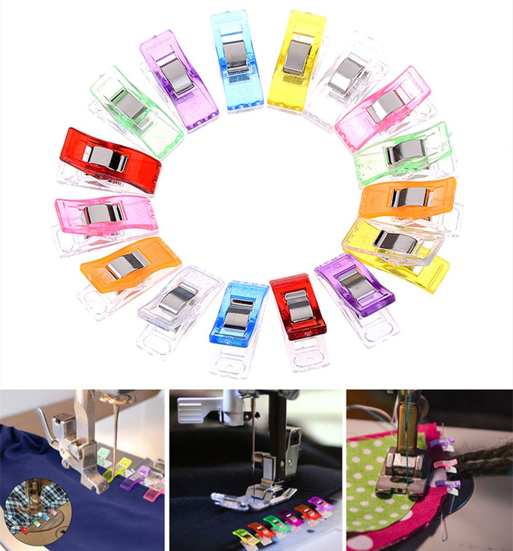 100PCS Sewing Clips, Plastic Sewing Quilting Crafting Wonder Clips Crochet Knitting Safety Clips