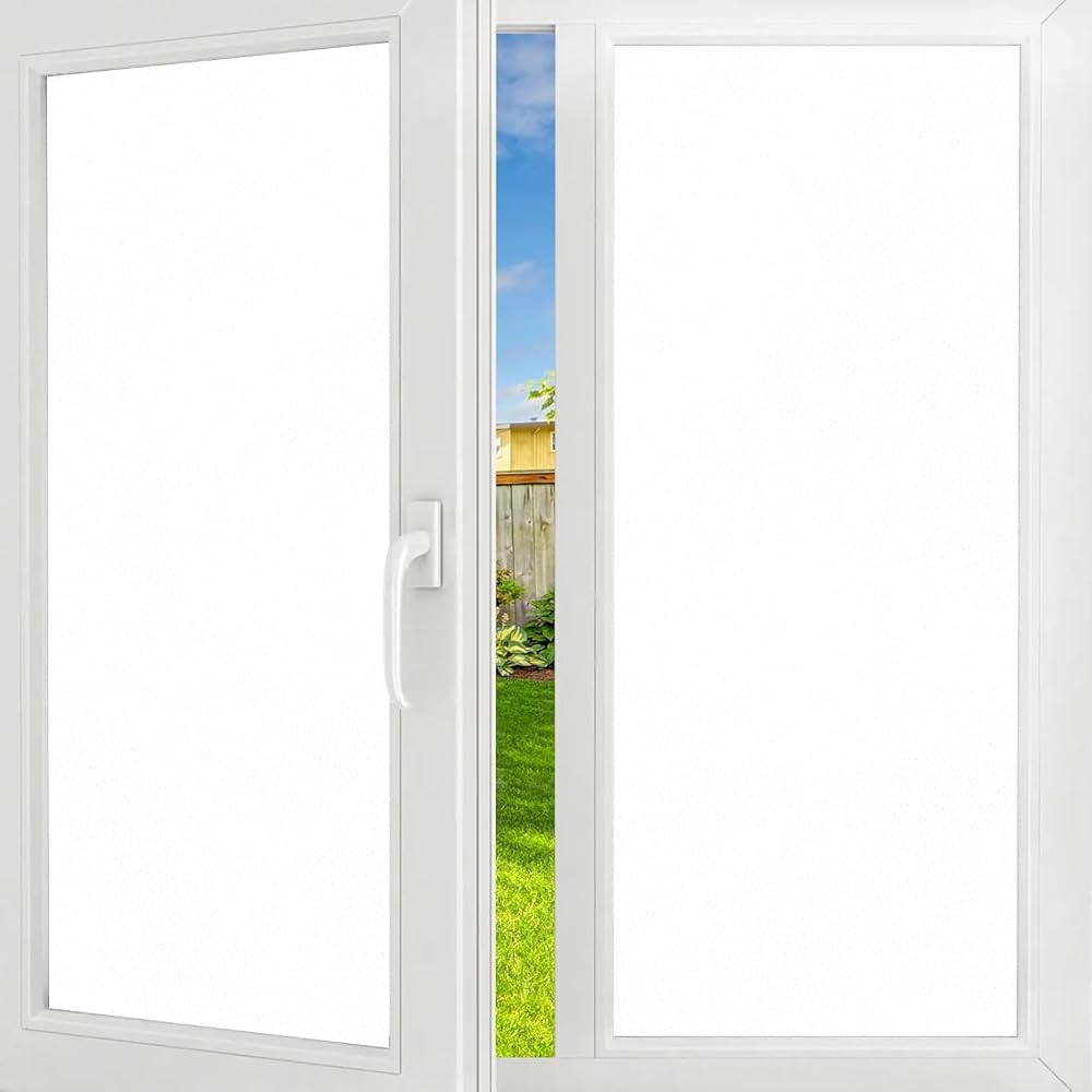 FILMGOO Blackout Window Film Privacy 100% Light Blocking 44.5x200cm White