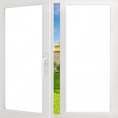 FILMGOO Blackout Window Film Privacy 100% Light Blocking 44.5x200cm White