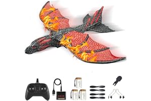ANTSIR RC Plane for Kids, 2 Channel Remote Control Dragon Airplane with Gyro System, Flying Dino Toy Gift for Beginners Learning to Fly