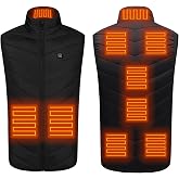 Women and Men Heated Vest with 9 Heating Zones (Battery Pack Not Included) | Classic design with insulated comfort, water and wind resistant shell, 3 heat settings, Breathable warmth, Machine washable