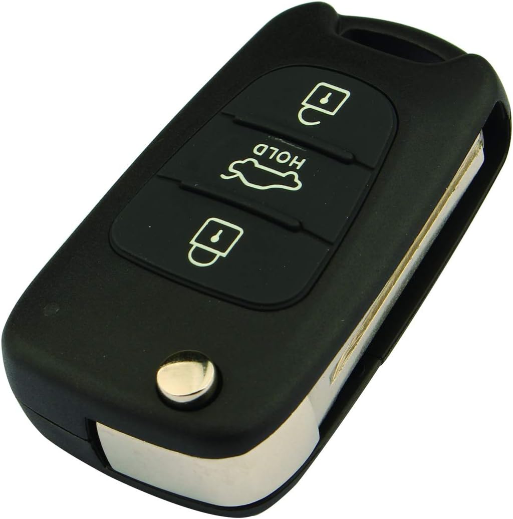 Futheda 3 Buttons Keyless Entry Flip Folding Remote Control Key Case Cover Shell Fob Replacement Compatible with i20 i30 i35 iX20 iX35 with Uncut Blade