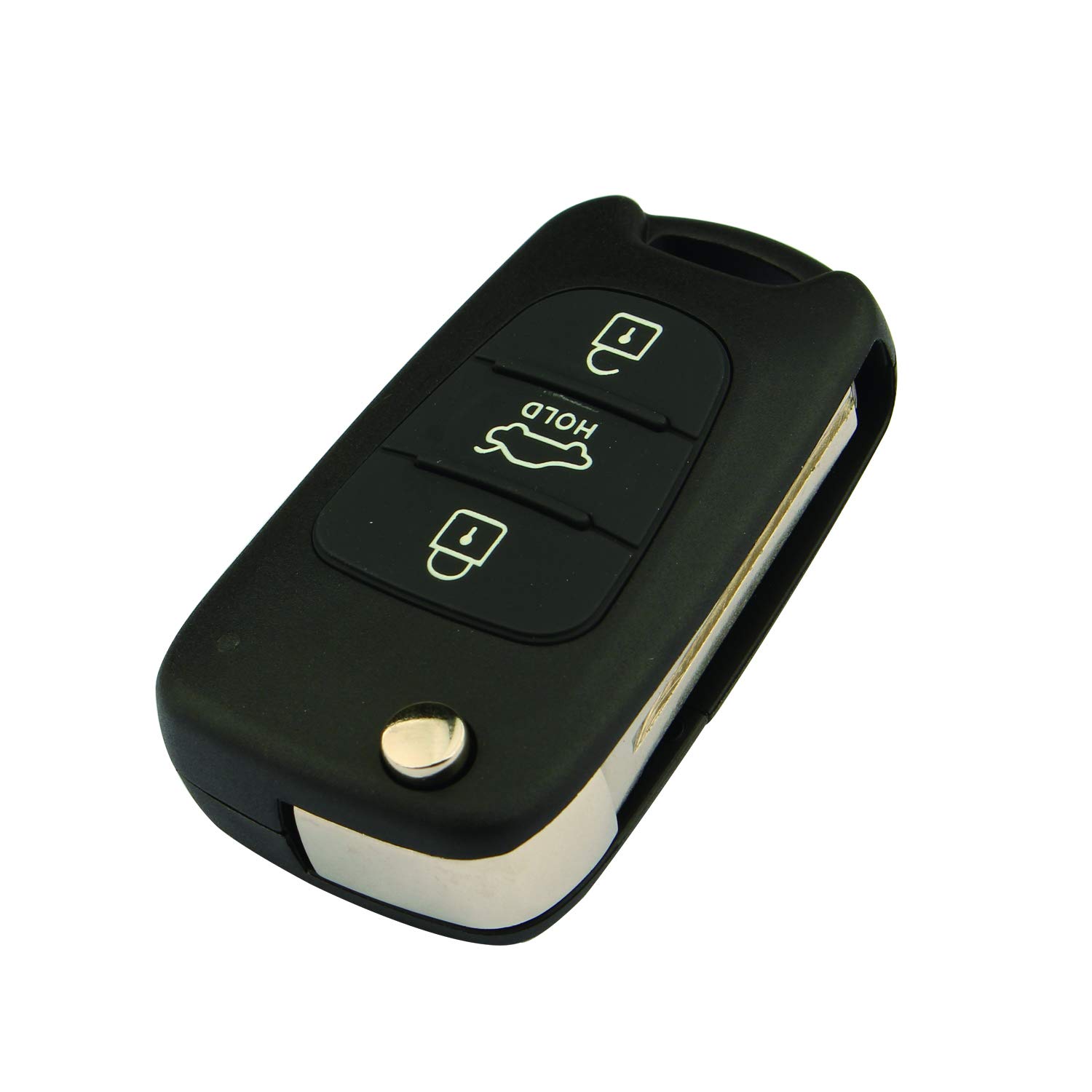 Futheda 3 Buttons Keyless Entry Flip Folding Remote Control Key Case Cover Shell Fob Replacement Compatible with i20 i30 i35 iX20 iX35 with Uncut Blade