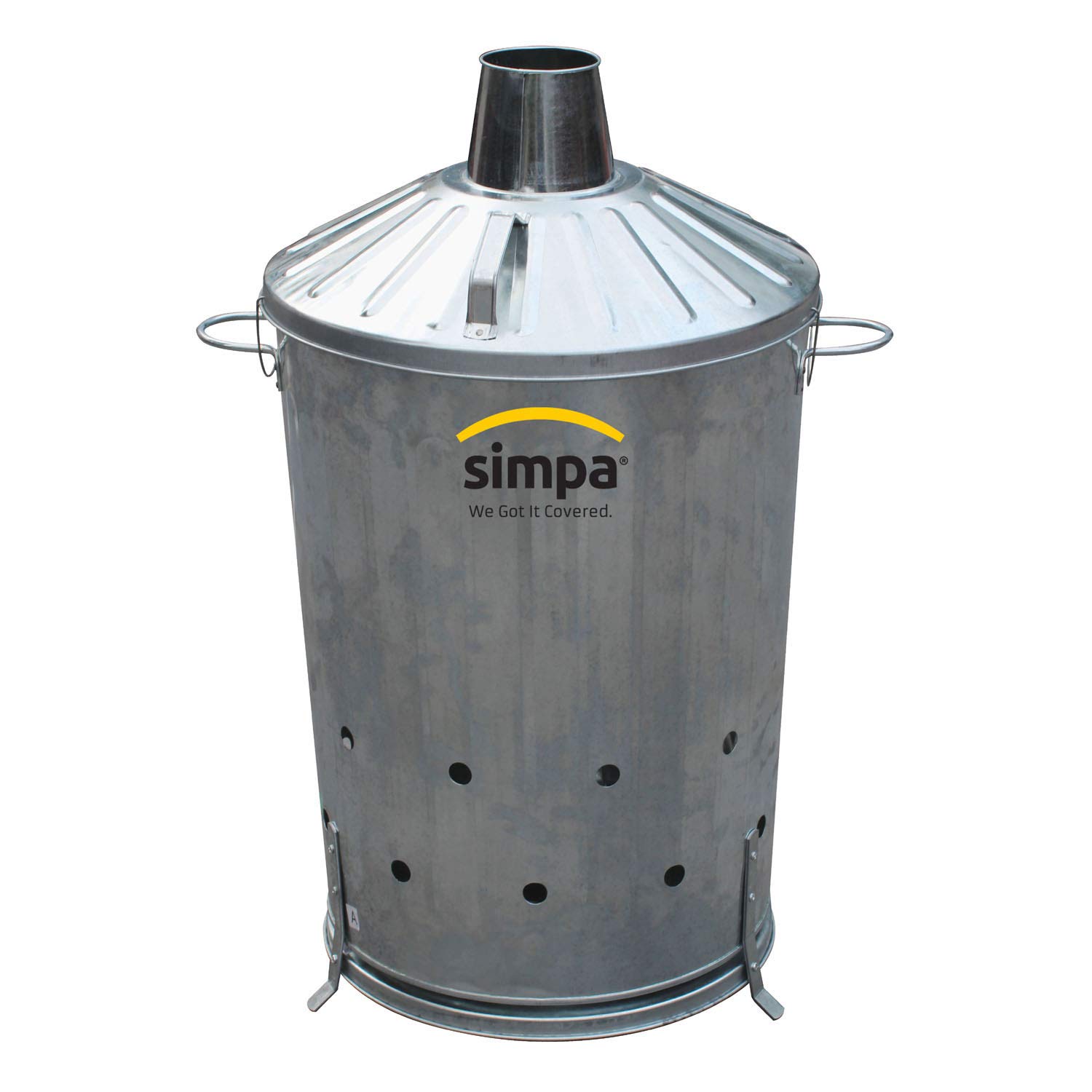 simpa 90L 90 Litre Large CENTRE DRAFT Galvanised Metal Incinerator Fire