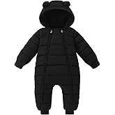 XMWEALTHY Baby Snowsuit Toddler Girl Clothes Cute Hooded Double Zipper Boys Winter Coat Unisex Romper for Infant