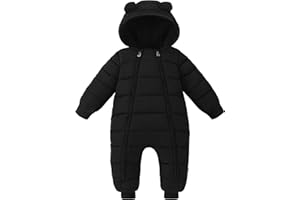 XMWEALTHY Baby Snowsuit Toddler Girl Clothes Cute Hooded Double Zipper Boys Winter Coat Unisex Romper for Infant