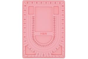 H&W Pink Bead Board with Flock, 9.5 by 12.9-inch, Design Beading Board Tray DIY Craft Tool for Girl and Necklace Beading Jewelry Designer