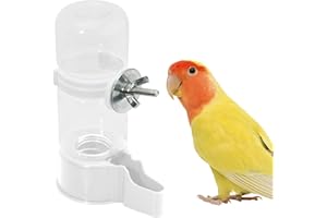 BELEFU Automatic Bird Water Dispenser, 4.7 Oz Plastic Suspended Bird Waterer, No Mess Parakeet Water Feeder for Cage Feeding 