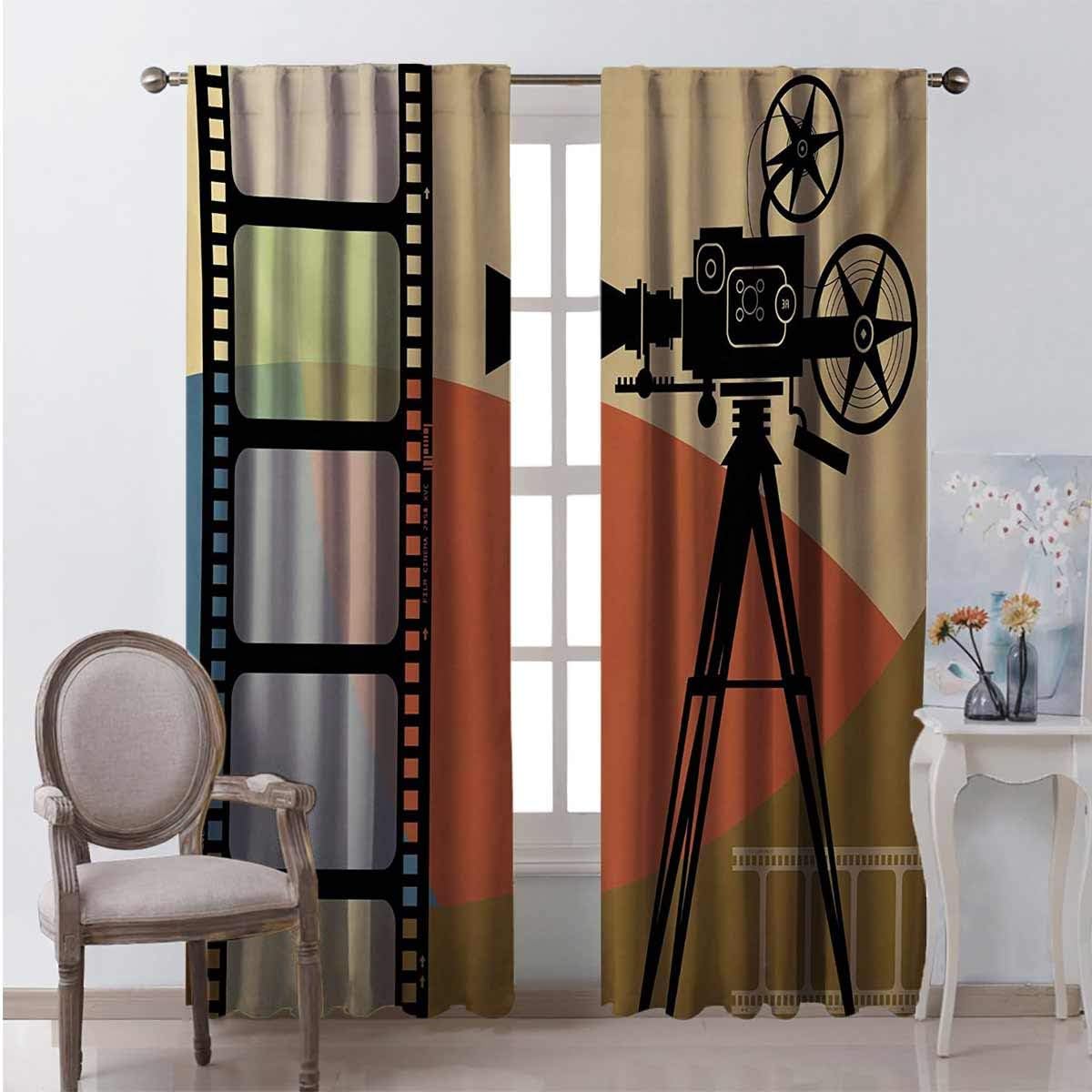 Movie Theater Shading insulated curtain Abstract Retro Style Colorful