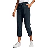 CRZ YOGA Lightweight Capri for Women 23" Cropped Casual Lounge Work Athletic Travel Pants with Pockets Quick Dry Summer