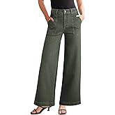 Sidefeel Womens Wide Leg Jeans High Waisted Stretchy Straight Leg Baggy Denim Pants with Pockets